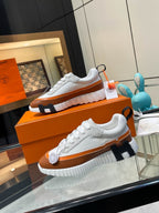 H Striped Leather Sneakers