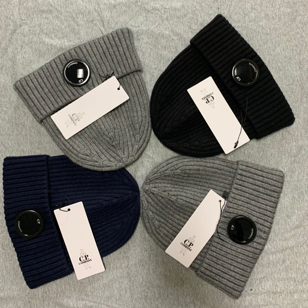 Ribbed Beanie with Lens Detail