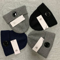 Ribbed Beanie with Lens Detail