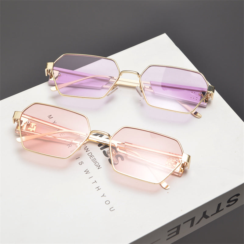 Rimless Gold Shield Sunglasses