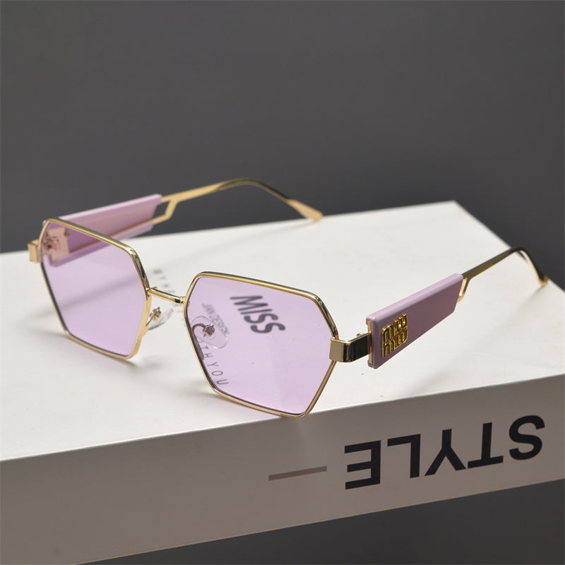 Rimless Gold Shield Sunglasses
