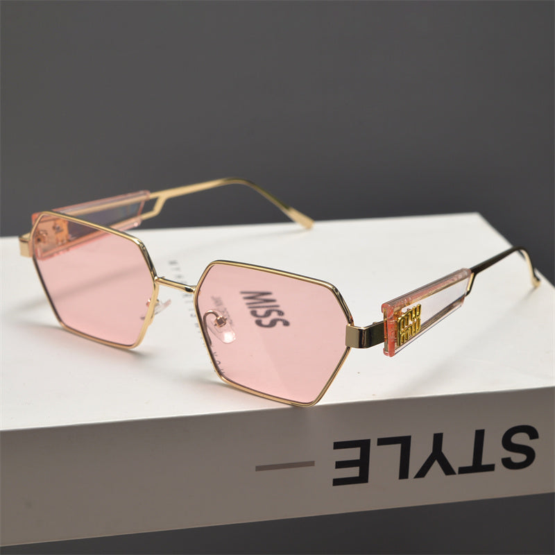Rimless Gold Shield Sunglasses