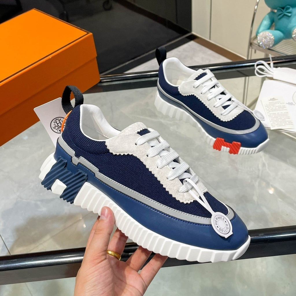 H Striped Leather Sneakers