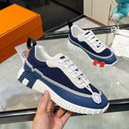 H Striped Leather Sneakers