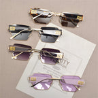 Rimless Gold Shield Sunglasses
