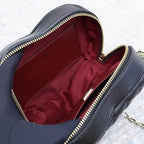 Black Leather Heart Mini Bag