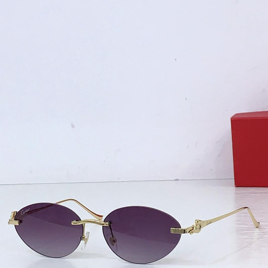 Luxury Oval Rimless Sunglasses