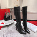 Leather Knee-High Boots