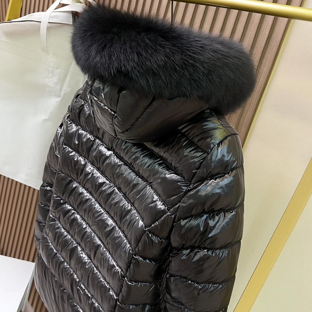 Down Jacket With Fur Hood