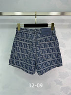 Denim monogram shorts
