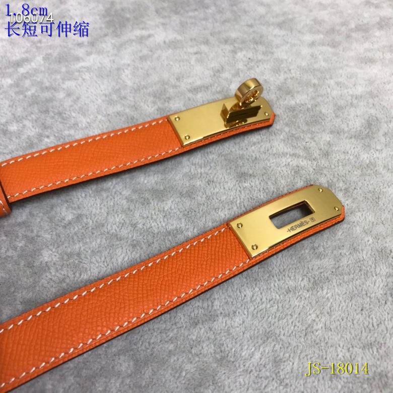 Orange Adjustable Leather Belt 18MM