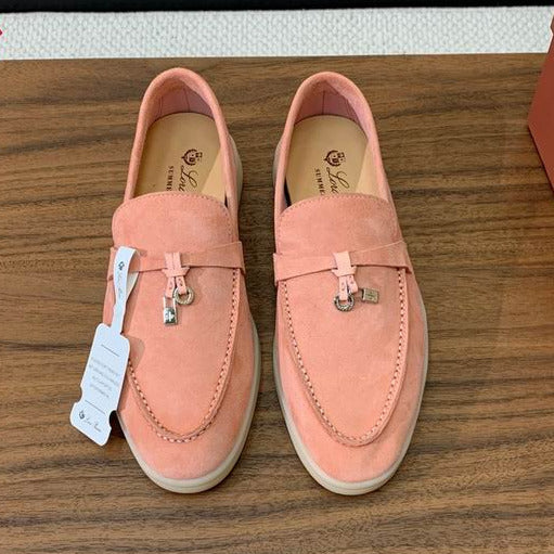 Coral Suede Loafers