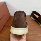 Brown Suede Slip-On Loafers