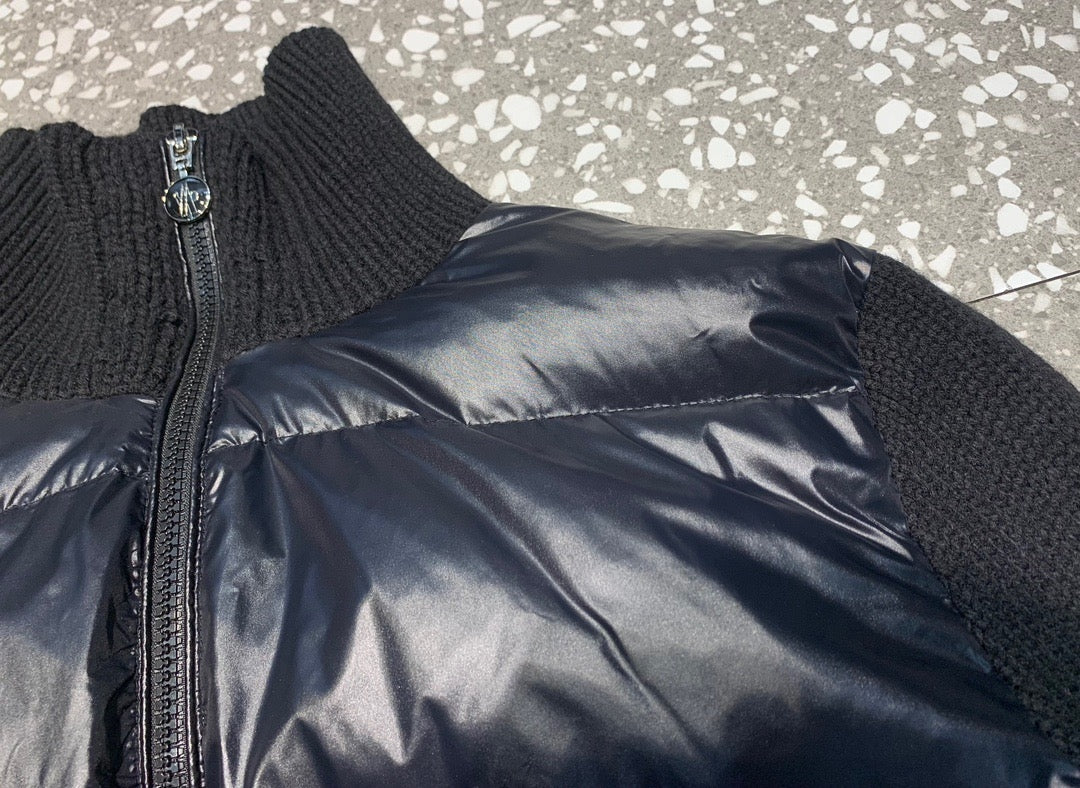 Wool Knit Sleeve Down Jacket