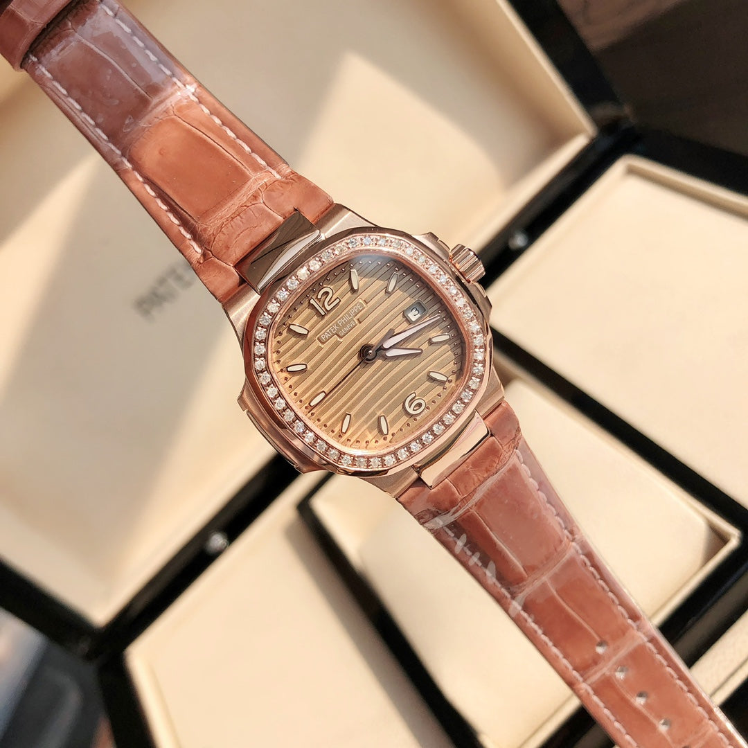 Rose Gold Diamond Bezel Watch 36 mm