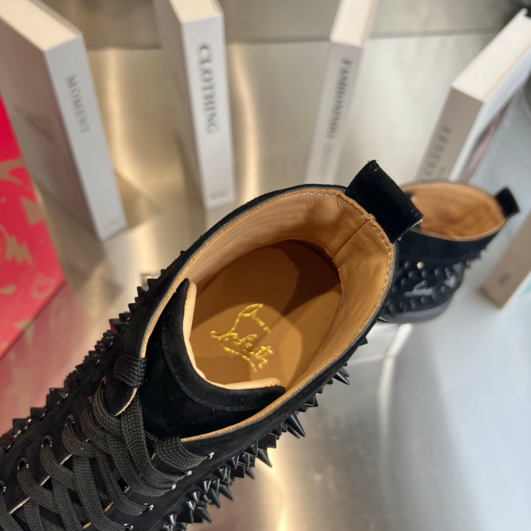 High-Top Black Studded Sheep King Sneakers