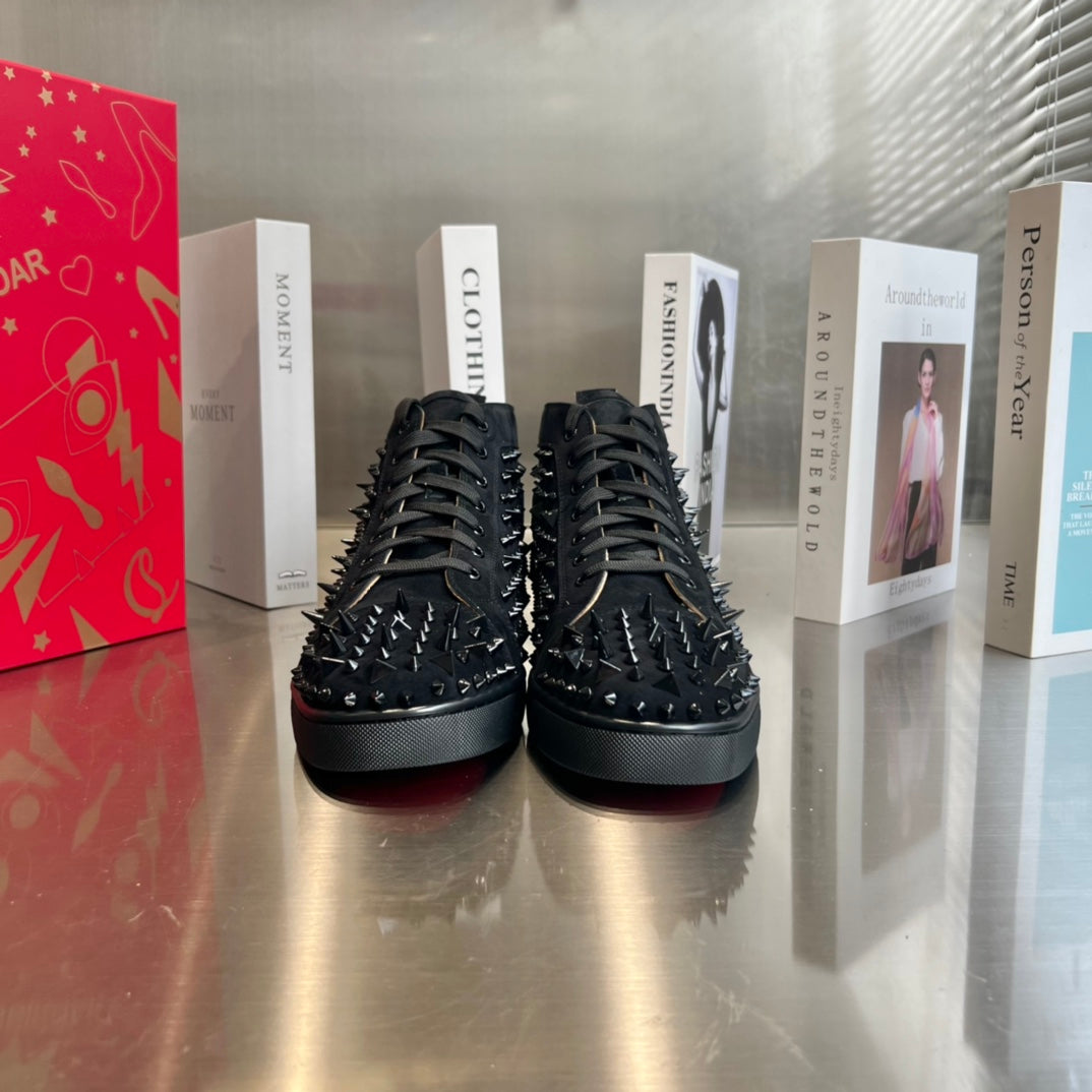 High-Top Black Studded Sheep King Sneakers