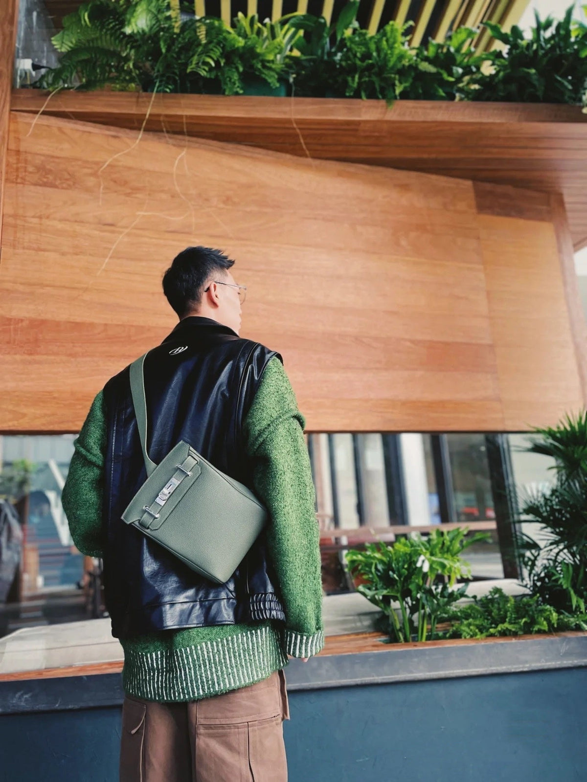 Togo Leather Chest Bag