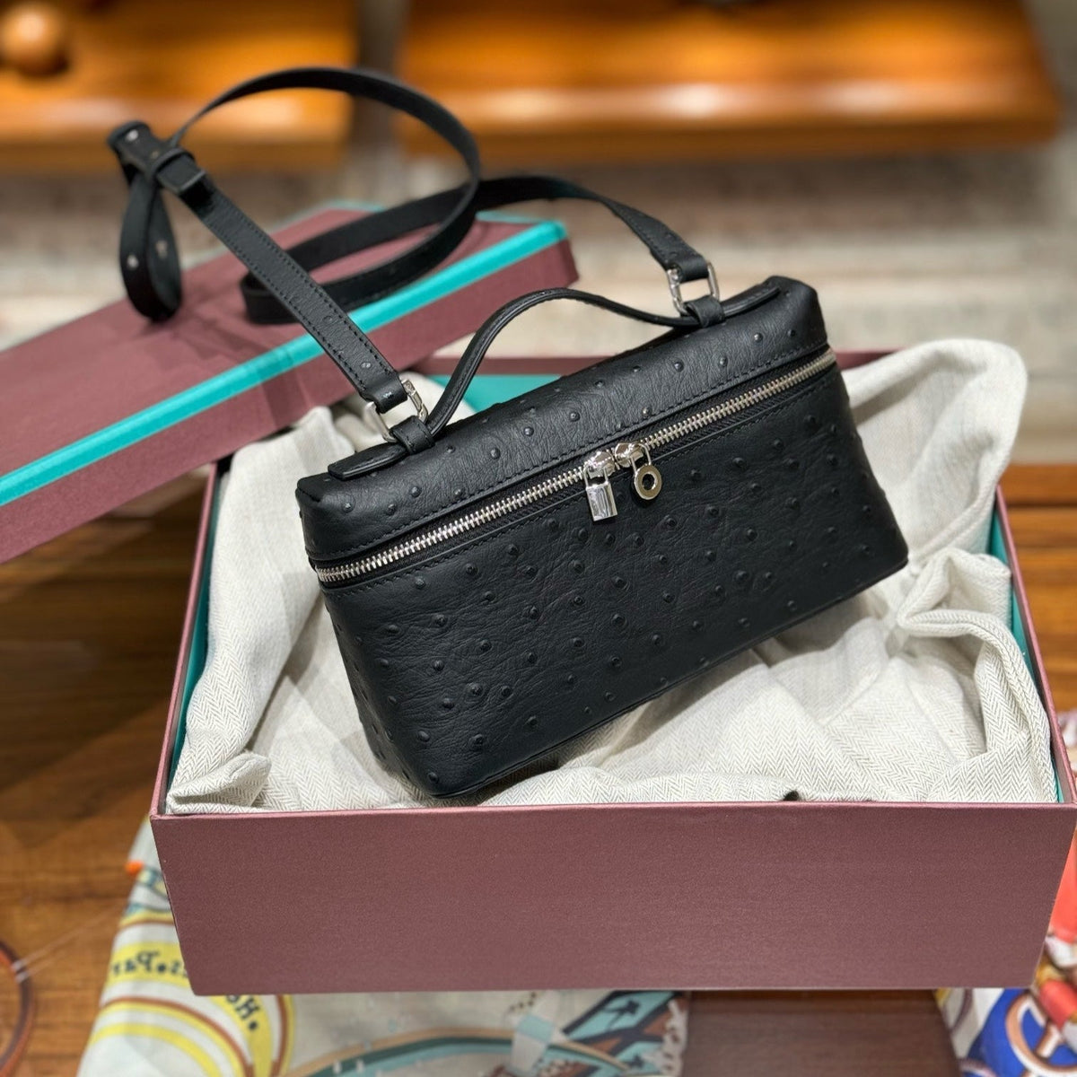 Loro Ostrich Leather Clutch 19