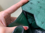 40 Ostrich Malachite with Gold Hardware Bag