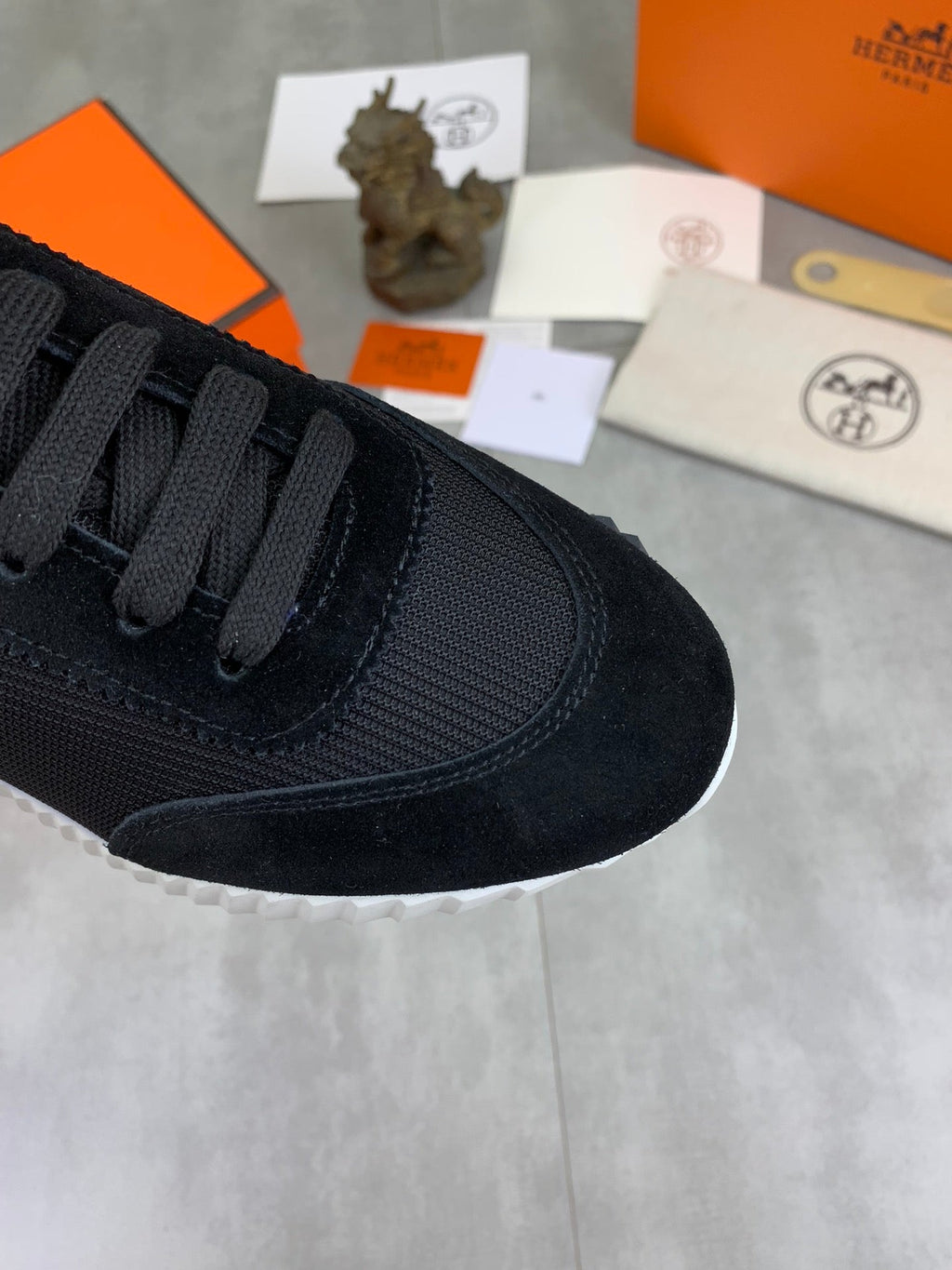 H Striped Leather Sneakers