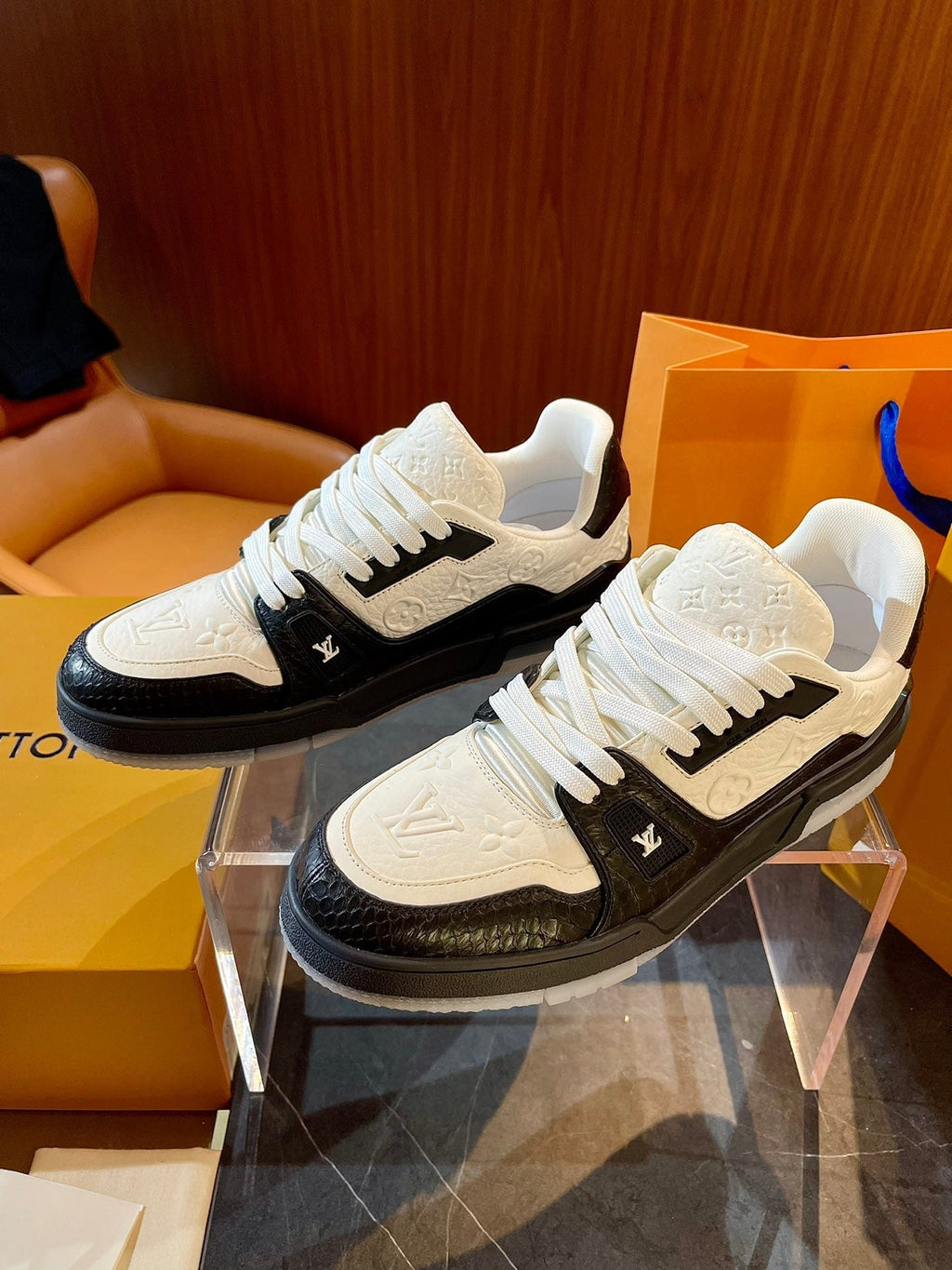 Limited Edition Snake-Pattern Embroidered Trainers