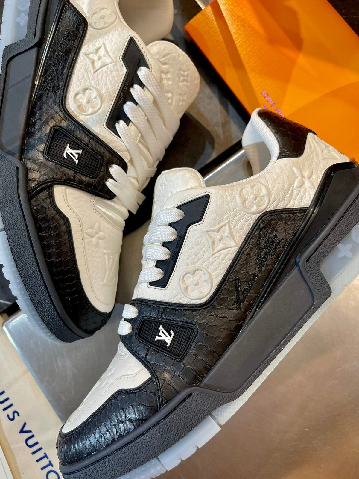 Limited Edition Snake-Pattern Embroidered Trainers