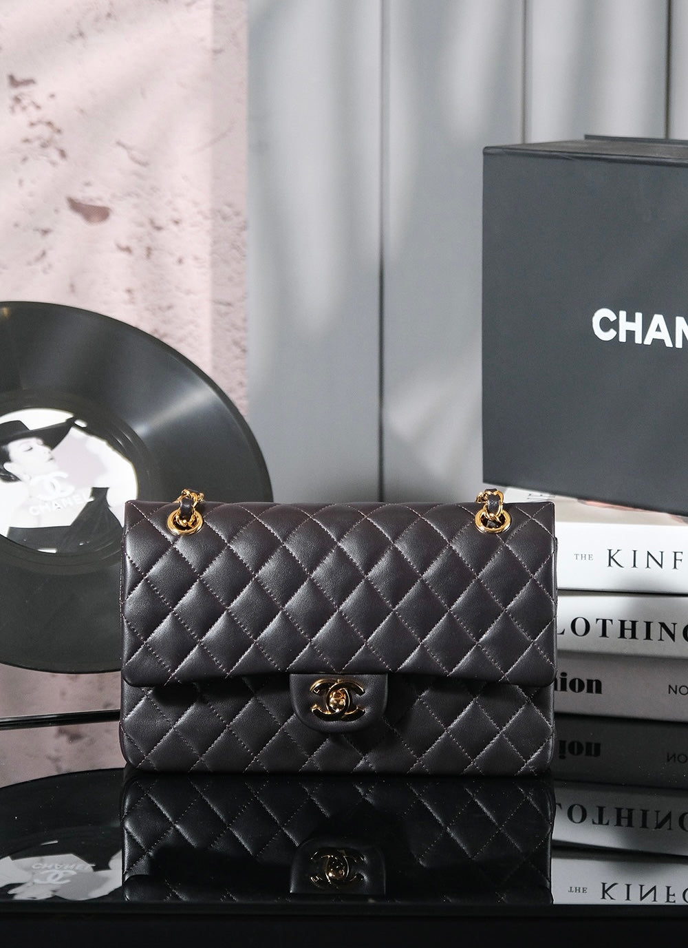 Classic Double Flap Bag – Black (20cm / 25cm)