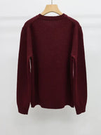 Burgundy Bear Knit Sweater