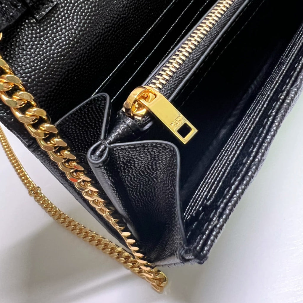 Quilted Leather Wallet on Chain